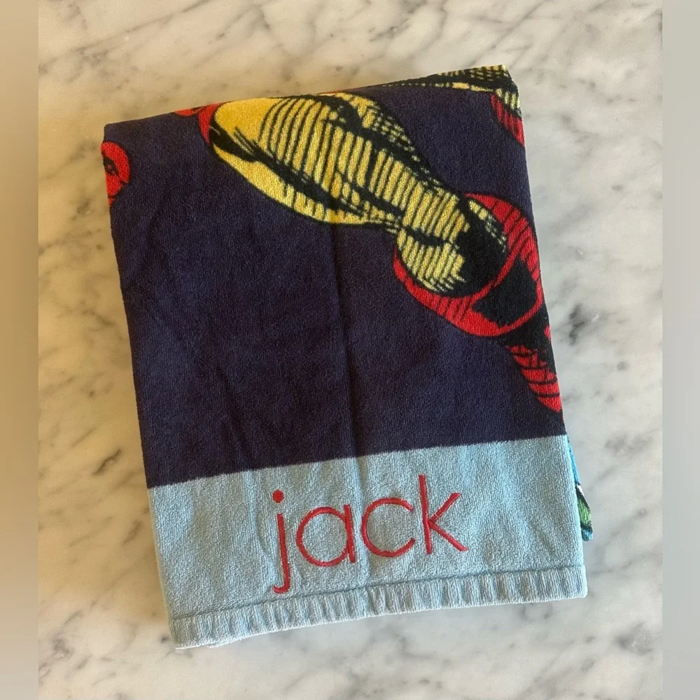 POTTERY BARN KIDS Marvel Beach Towel - Monogrammed “Jack”